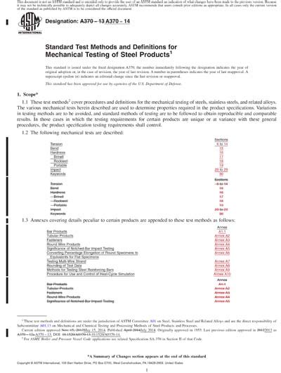 astm a370 standard test methods